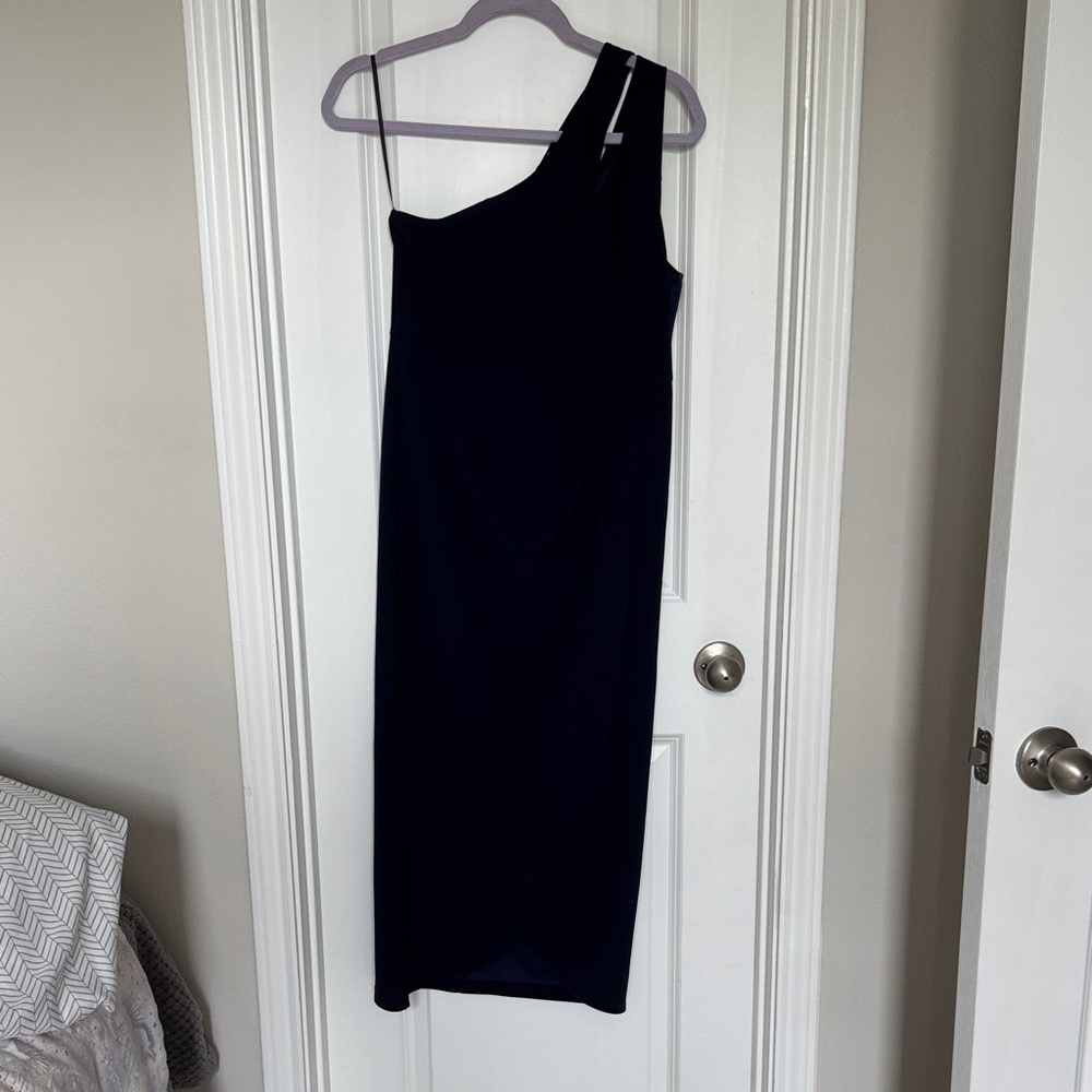Off the shoulder navy blue  dress